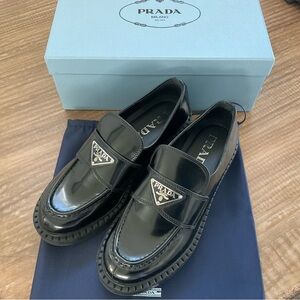 Ladies Glossy Black Slip-On Loafers